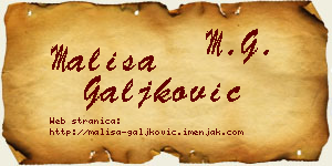 Mališa Galjković vizit kartica